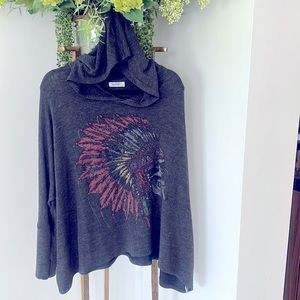 Lauren Moshi hooded skull sweatshirt